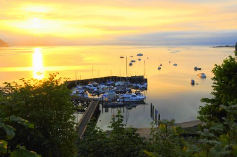 Langley Marina, Sunrise, Whidbey Island, Boats, Harbor, Bay